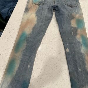 BDG Blue and Tan Skinny Jeans